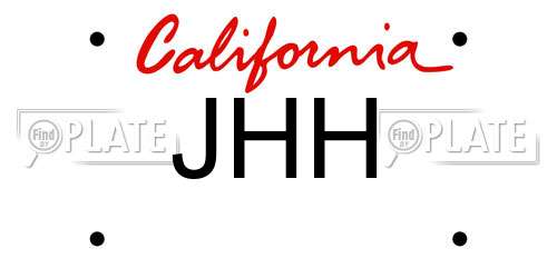 JHH California License Plate