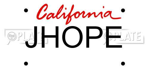 JHOPE California License Plate