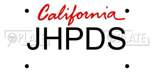 JHPDS California License Plate