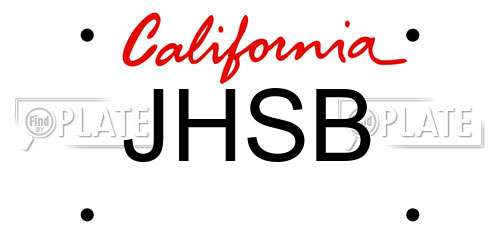 JHSB California License Plate