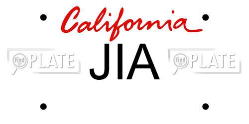 JIA California License Plate