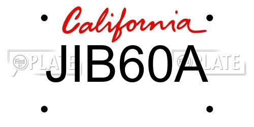 JIB60A California License Plate