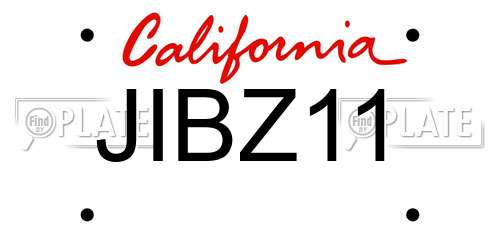 JIBZ11 California License Plate