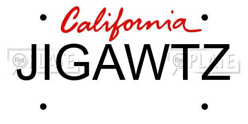JIGAWTZ California License Plate