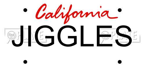 JIGGLES California License Plate