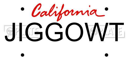 JIGGOWT California License Plate