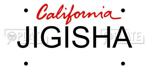 JIGISHA California License Plate