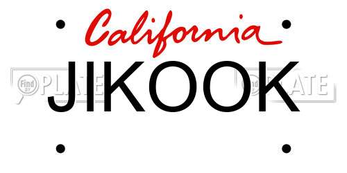 JIKOOK California License Plate