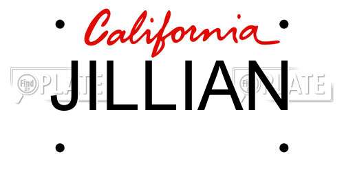 JILLIAN California License Plate