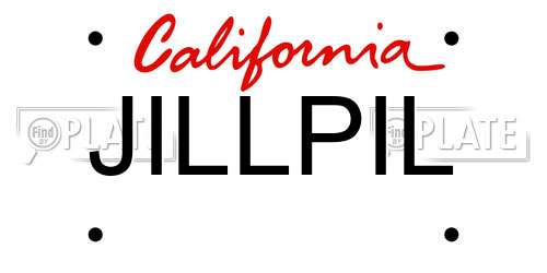 JILLPIL California License Plate