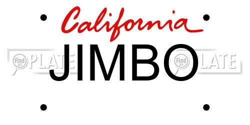 JIMBO California License Plate