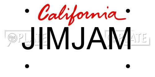 JIMJAM California License Plate