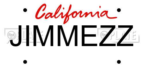 JIMMEZZ California License Plate