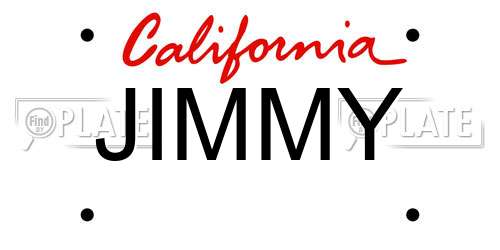 JIMMY California License Plate