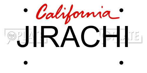 JIRACHI California License Plate