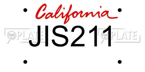 JIS211 California License Plate