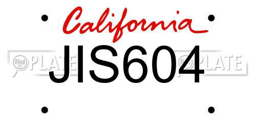JIS604 California License Plate