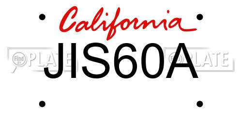 JIS60A California License Plate
