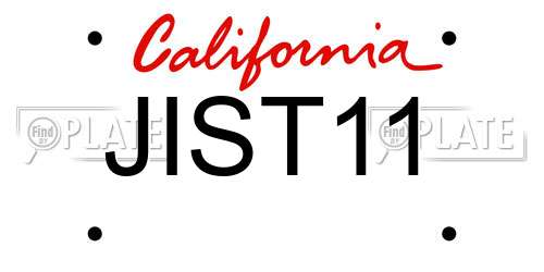 JIST11 California License Plate