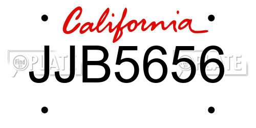 JJB5656 California License Plate