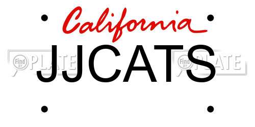 JJCATS California License Plate