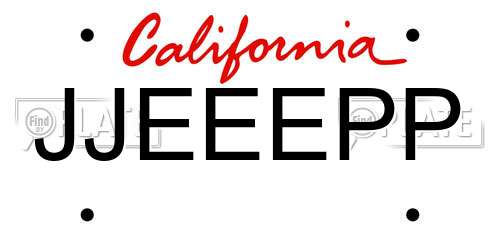 JJEEEPP California License Plate