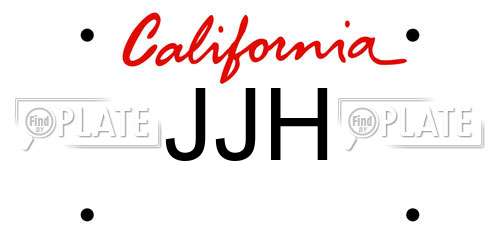 JJH California License Plate