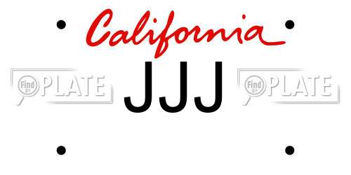 JJJ California License Plate