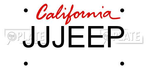 JJJEEP California License Plate