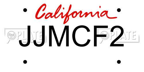 JJMCF2 California License Plate