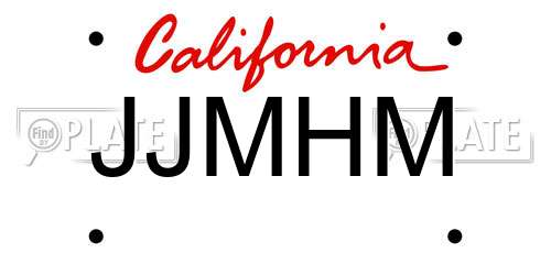 JJMHM California License Plate