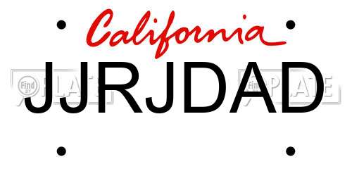 JJRJDAD California License Plate