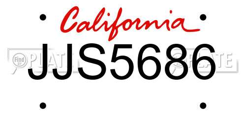 JJS5686 California License Plate