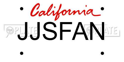 JJSFAN California License Plate