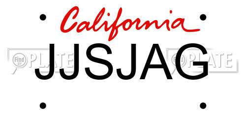 JJSJAG California License Plate