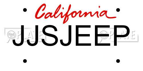 JJSJEEP California License Plate