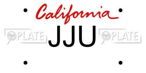 JJU California License Plate