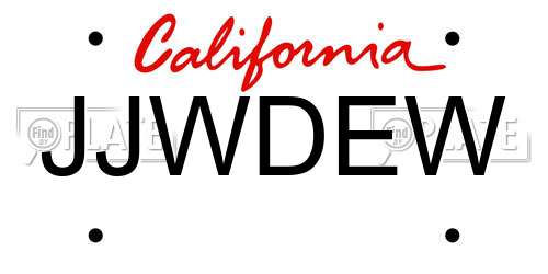 JJWDEW California License Plate