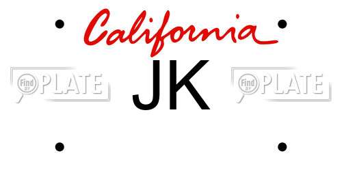 JK California License Plate
