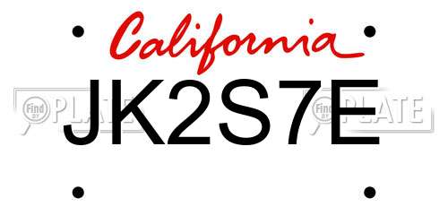 JK2S7E California License Plate