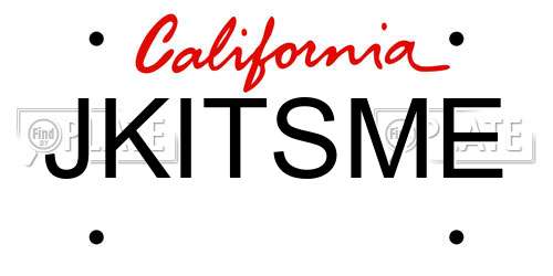 JKITSME California License Plate