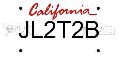 JL2T2B California License Plate