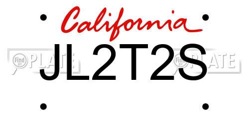 JL2T2S California License Plate