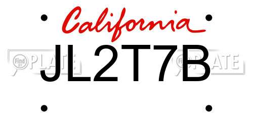JL2T7B California License Plate