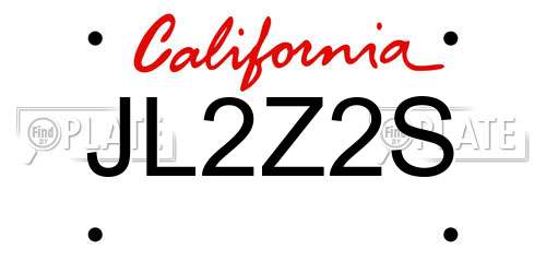JL2Z2S California License Plate