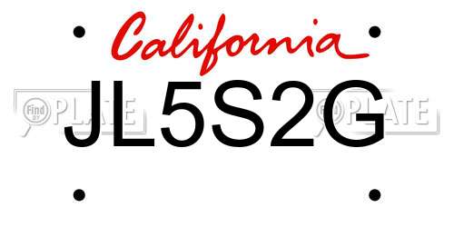 JL5S2G California License Plate