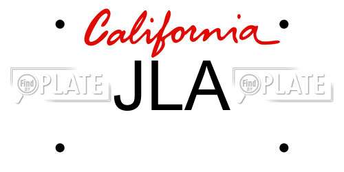JLA California License Plate
