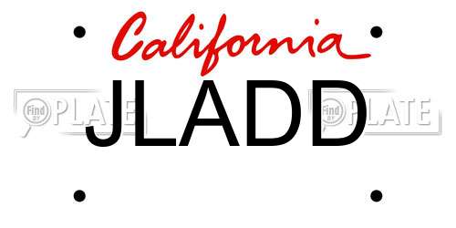 JLADD California License Plate