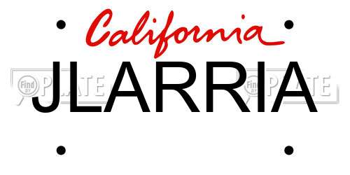 JLARRIA California License Plate