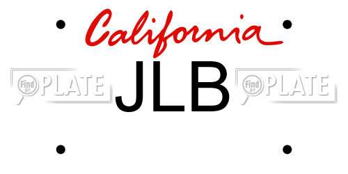 JLB California License Plate